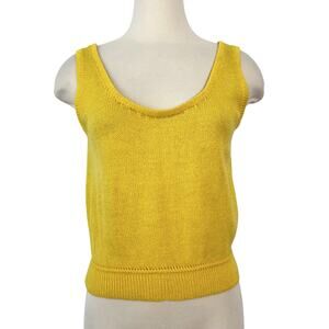 St. John Sleeveless Shell Sweater Tank Top in Yellow | Fits like M